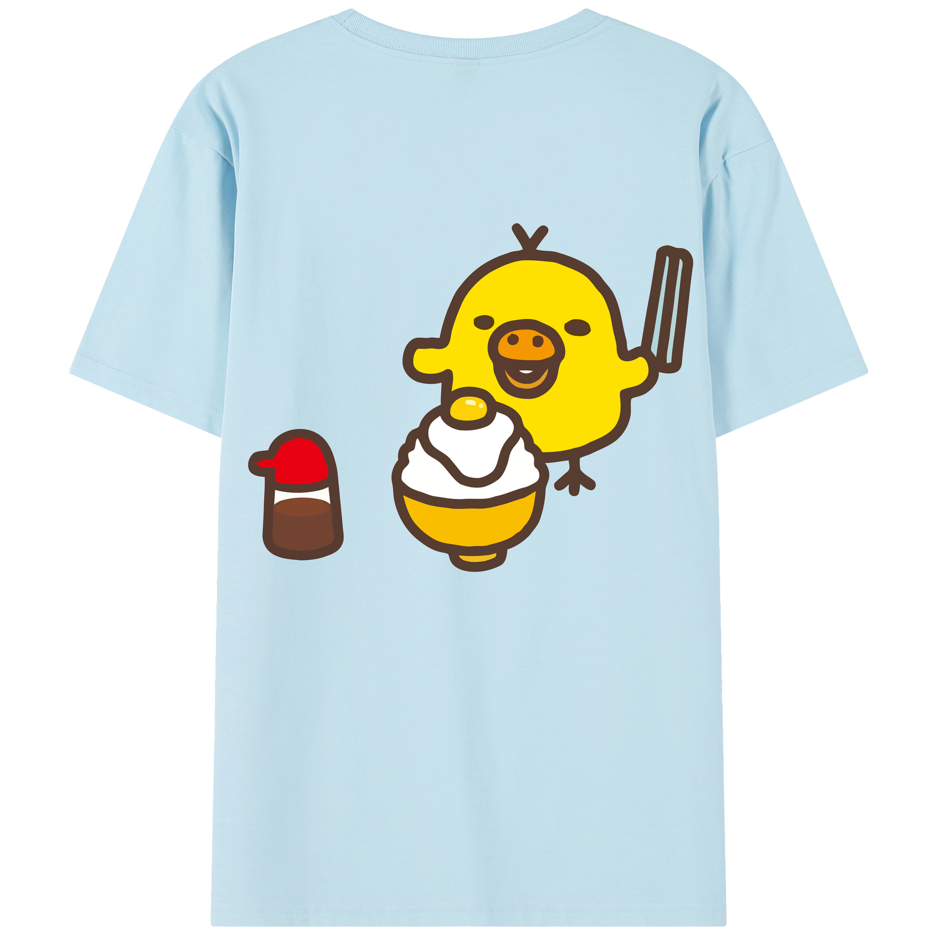 （画像用） リラックマ リラックマ キイロイトリ Rilakkuma Korilakkuma Kiiroitori 綿100％半袖Tシャツ（背面プリント）
